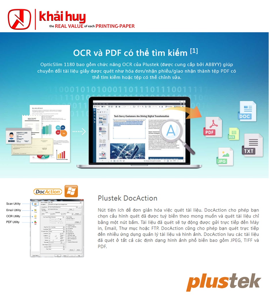 MÁY QUÉT PHẲNG PLUSTEK OPTICSLIM 1180