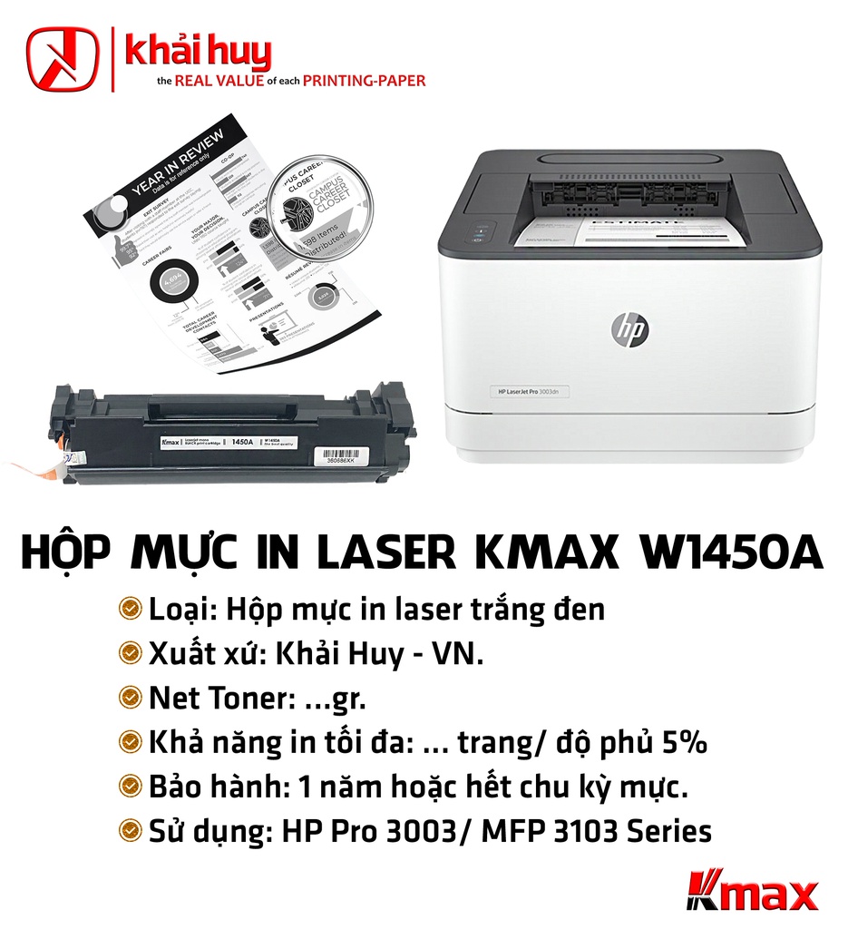 HỘP MỰC IN LASER KMAX W1450A
