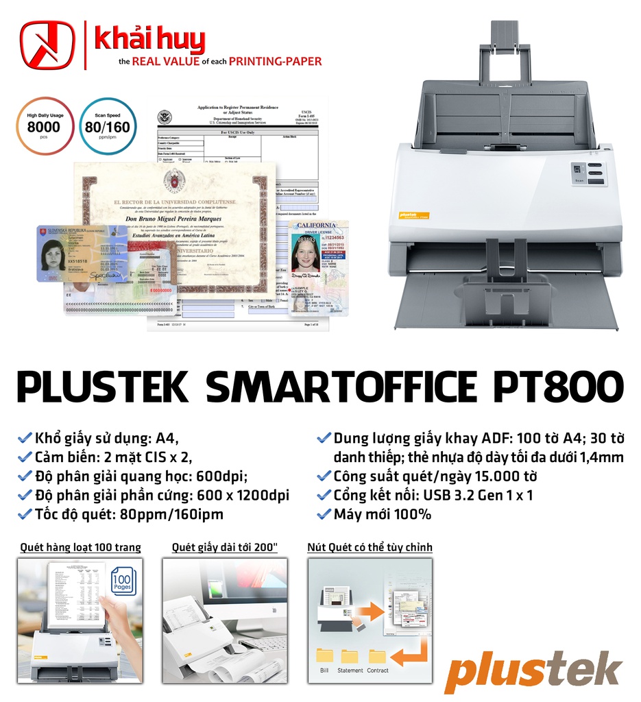 MÁY QUÉT PLUSTEK SMARTOFFICE PT800