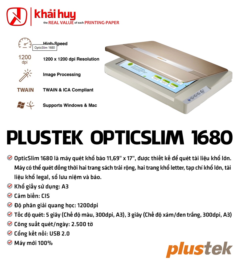 MÁY QUÉT PLUSTEK OPTICSLIM 1680
