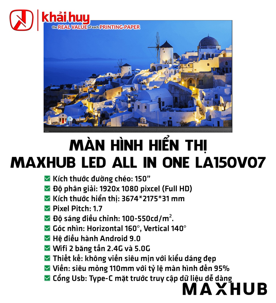 MÀN HÌNH HIỂN THỊ MAXHUB LED ALL IN ONE LA150V07