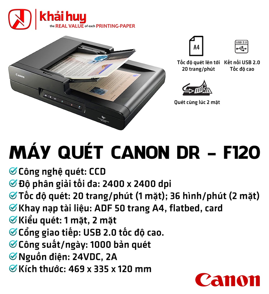 MÁY QUÉT CANON DR - F120 (CHÍNH HÃNG)