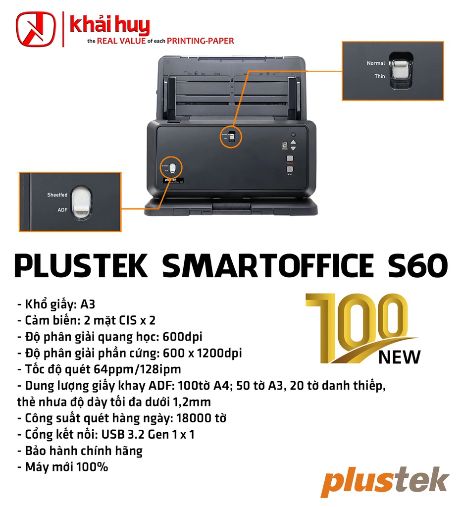 MÁY QUÉT PLUSTEK SMARTOFFICE S60