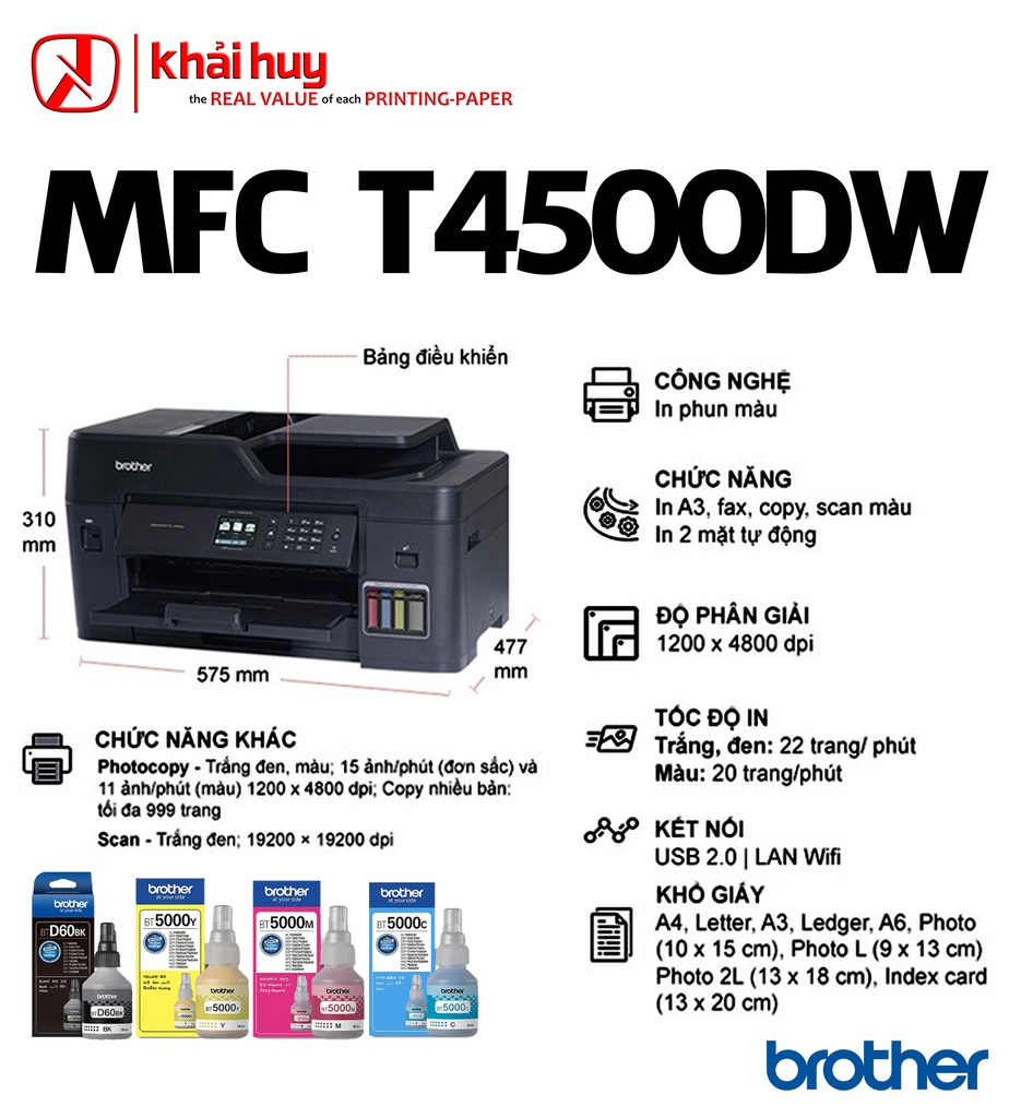MÁY IN PHUN BROTHER MFC T4500DW