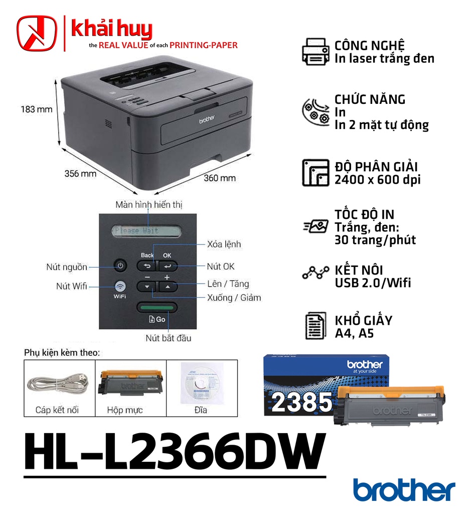 MÁY IN LASER BROTHER HL-L2366DW