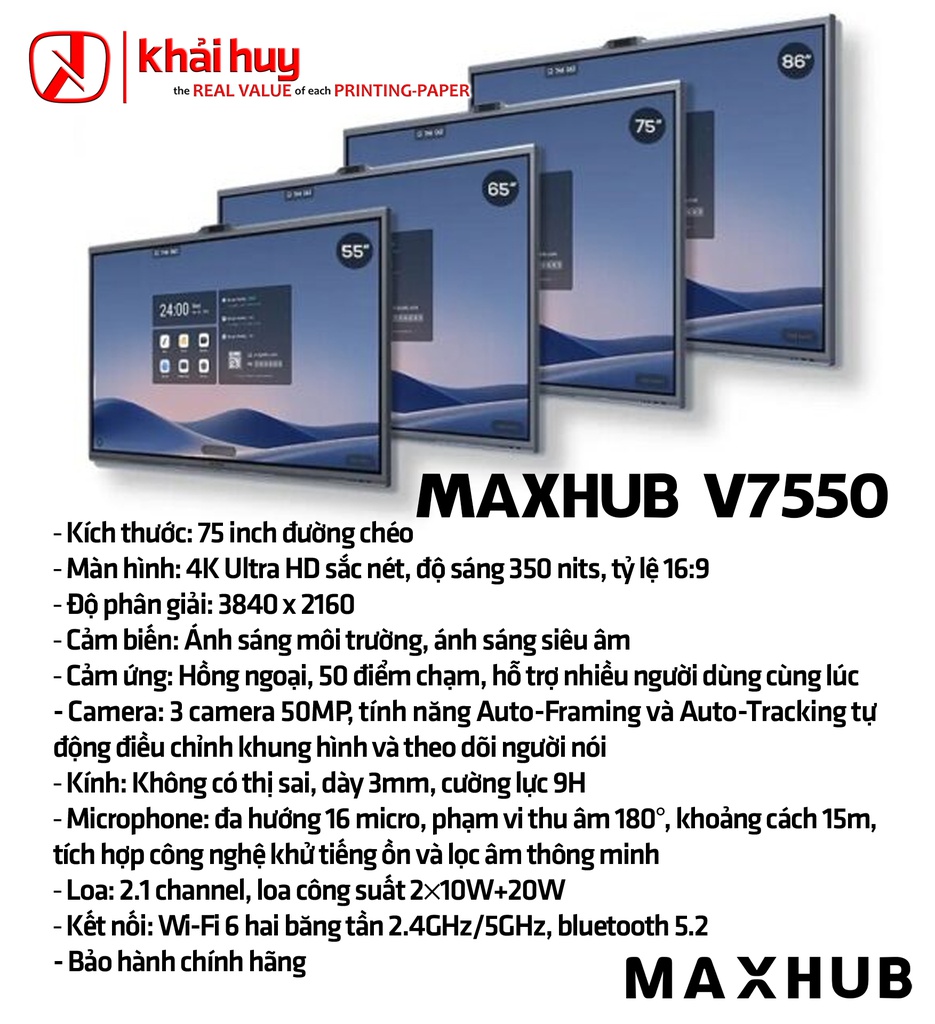 MÀN HÌNH TƯƠNG TÁC DOANH NGHIỆP MAXHUB V7550