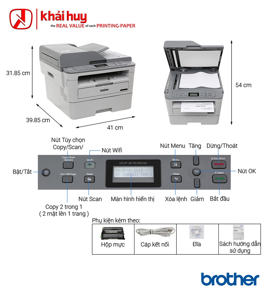 MÁY IN LASER BROTHER DCP B7535DW - CHÍNH HÃNG