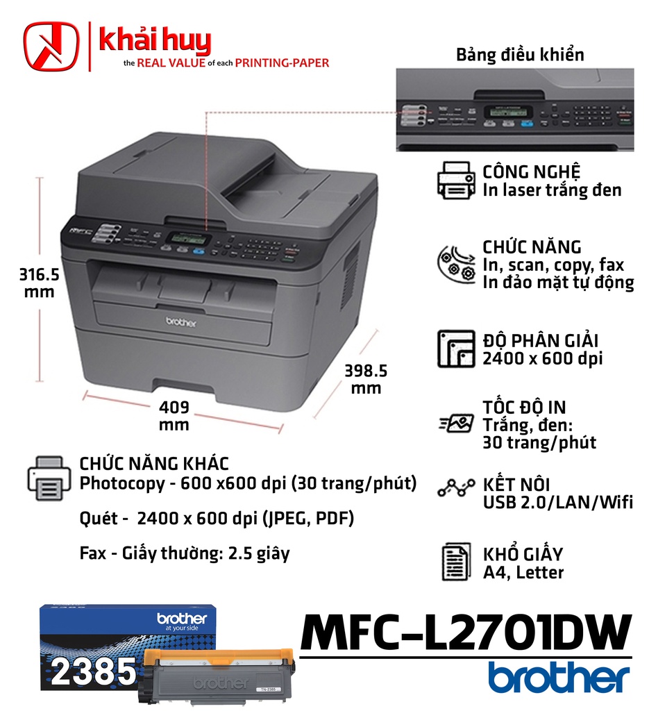 MÁY IN LASER BROTHER MFC-L2701DW