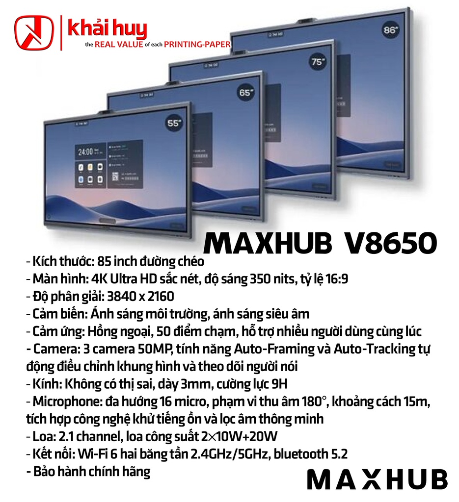 MÀN HÌNH TƯƠNG TÁC DOANH NGHIỆP MAXHUB V8650