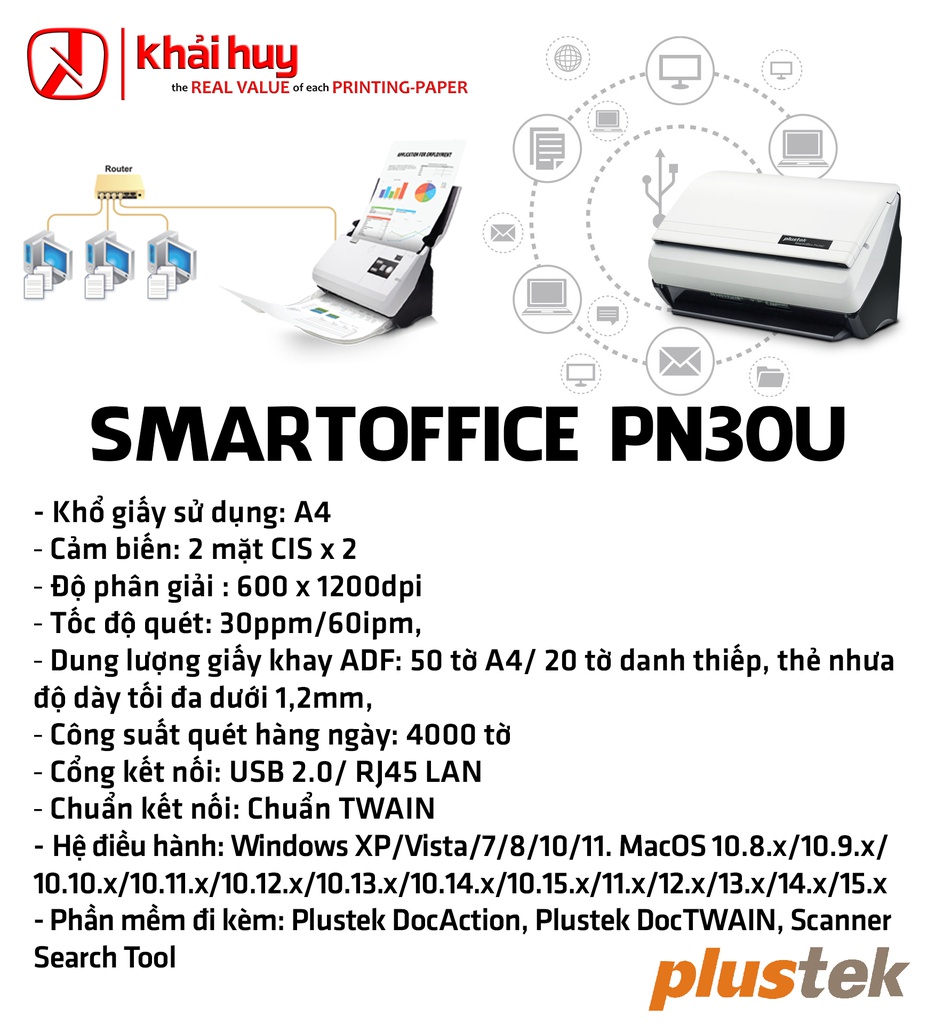 MÁY QUÉT PLUSTEK SMARTOFFICE PN30U