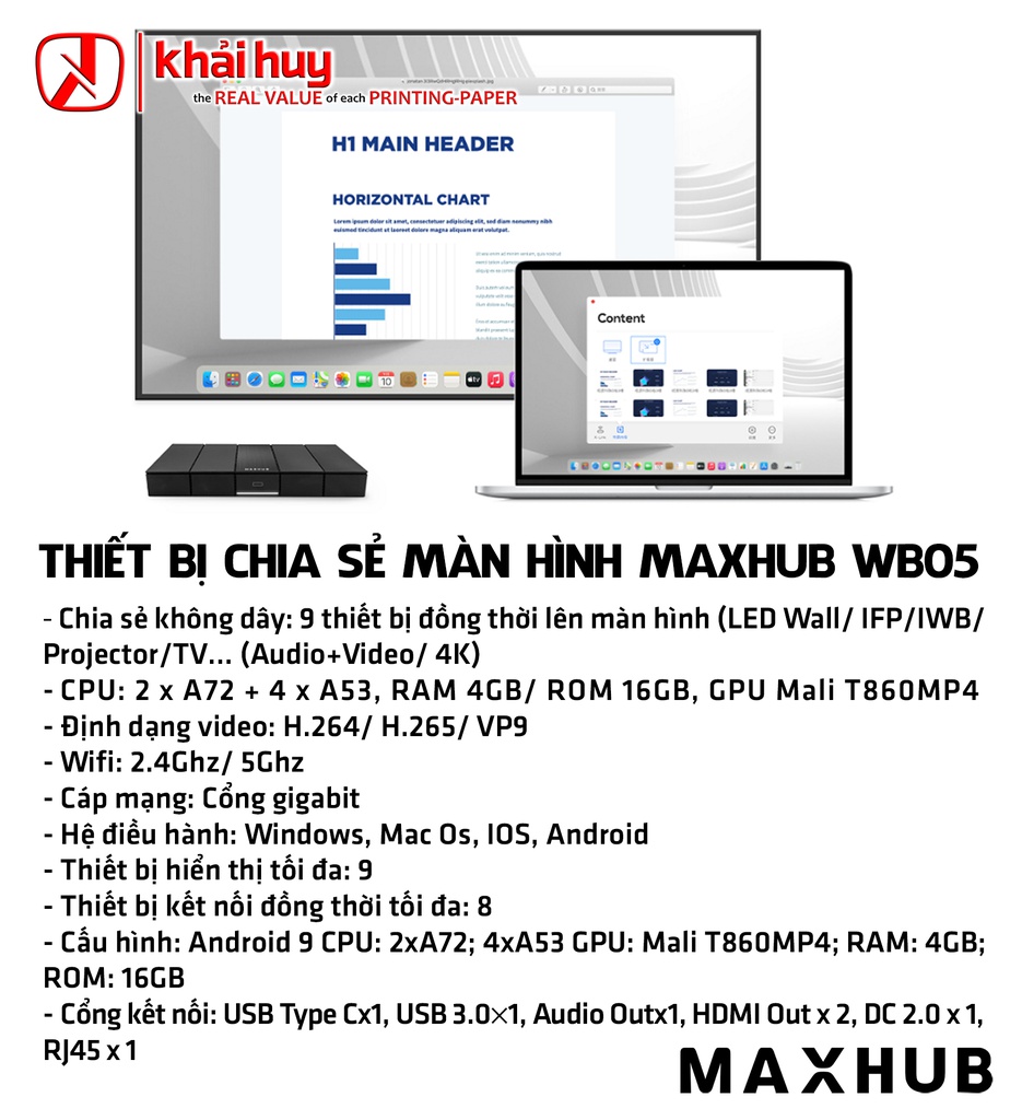 THIẾT BỊ CHIA SẺ MÀN HÌNH MAXHUB WB05
