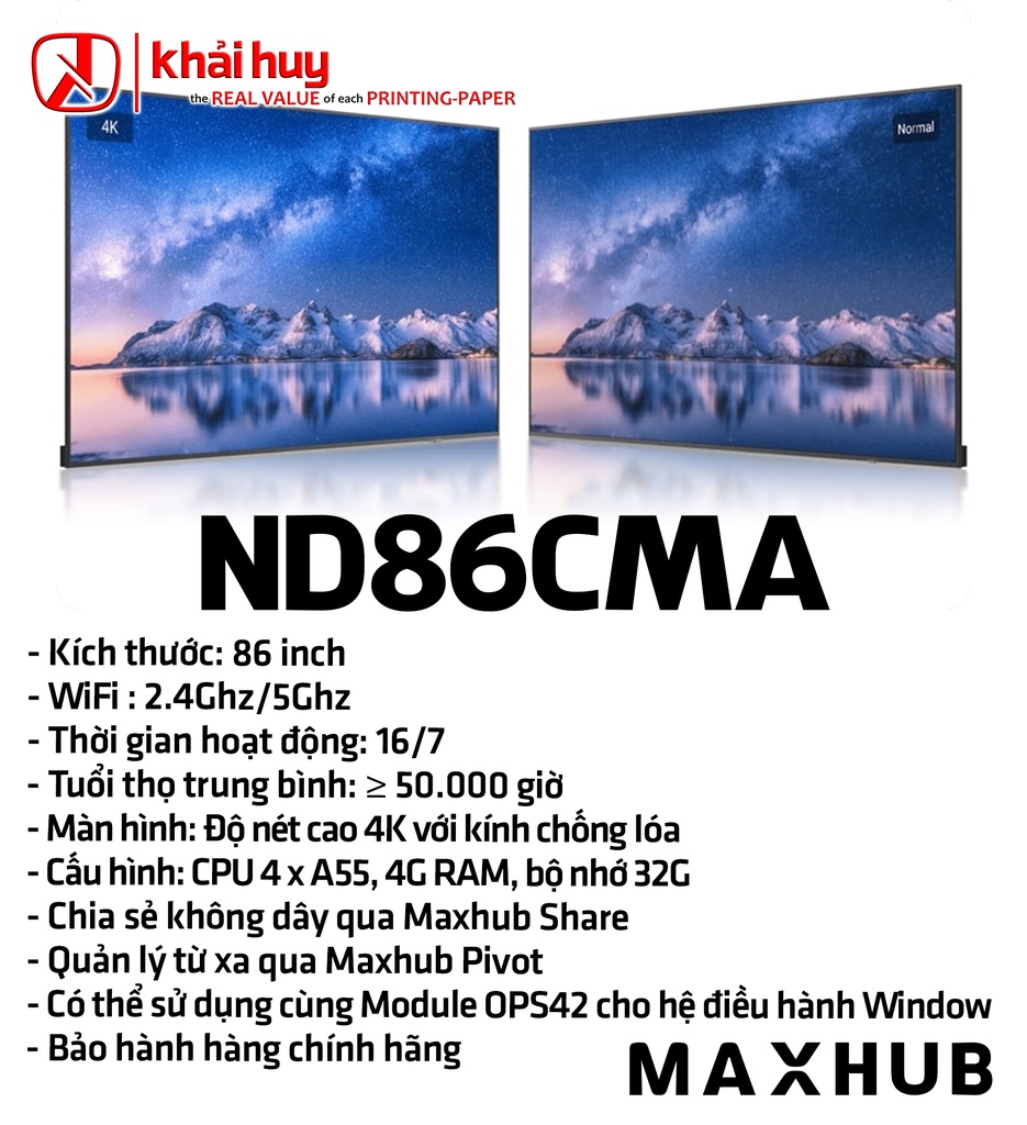 MÀN HÌNH HIỂN THỊ MAXHUB ND86CMA