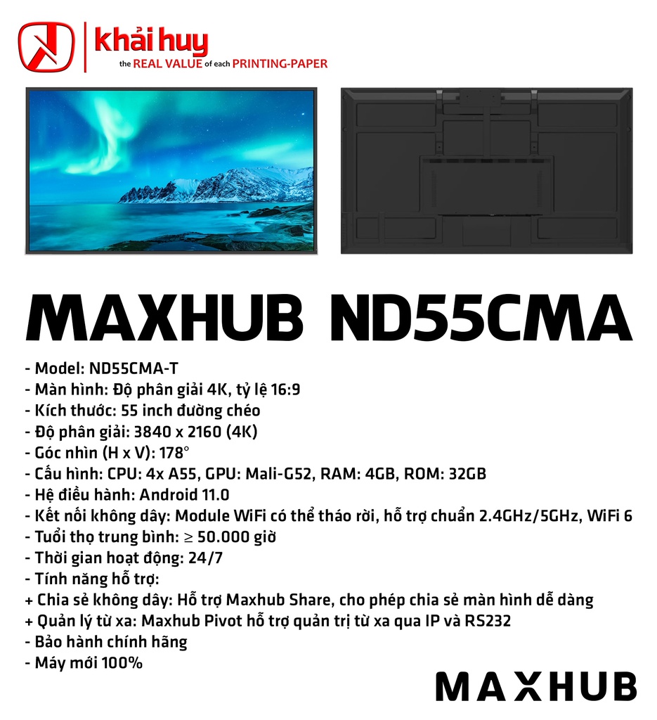 MÀN HÌNH HIỂN THỊ MAXHUB ND55CMA-T
