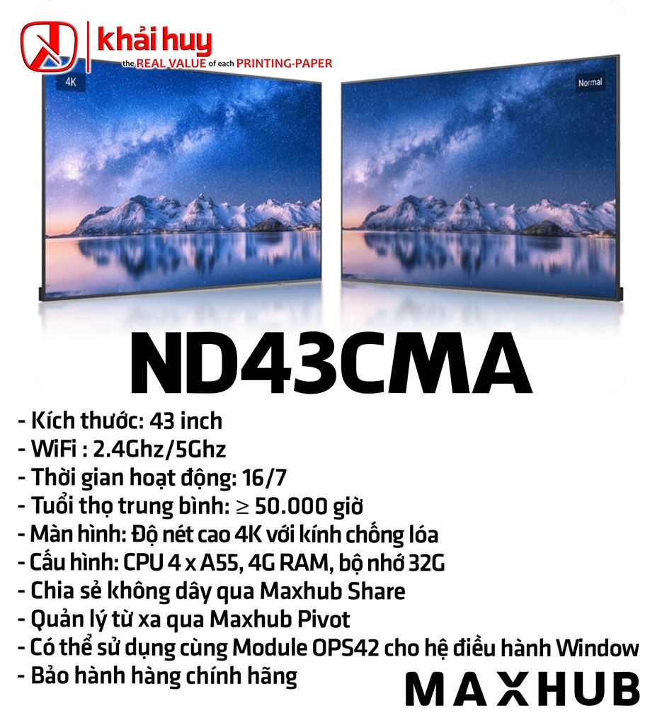 MÀN HÌNH HIỂN THỊ MAXHUB ND43CMA