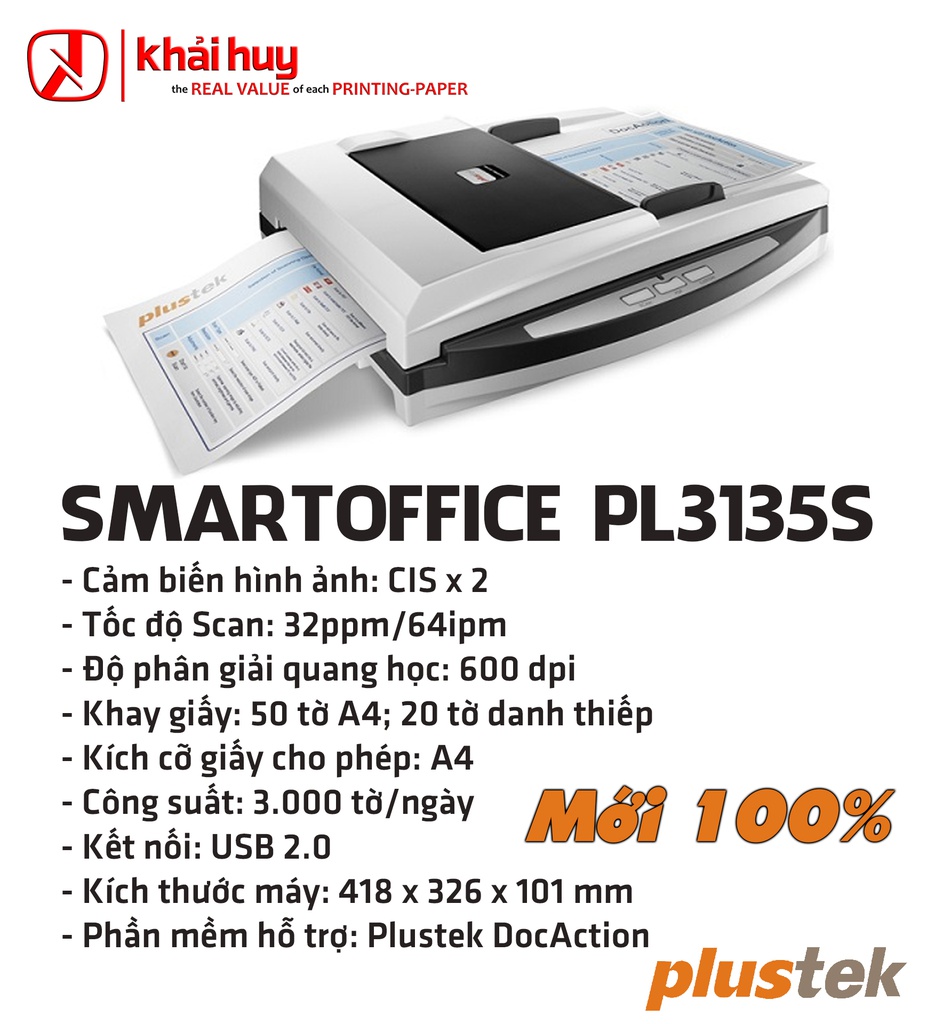 MÁY QUÉT PLUSTEK SMARTOFFICE PL3135S