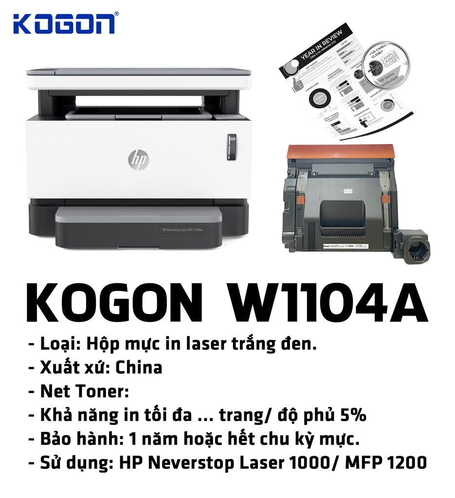 HỘP TRỐNG IN LASER KOGON W1104A