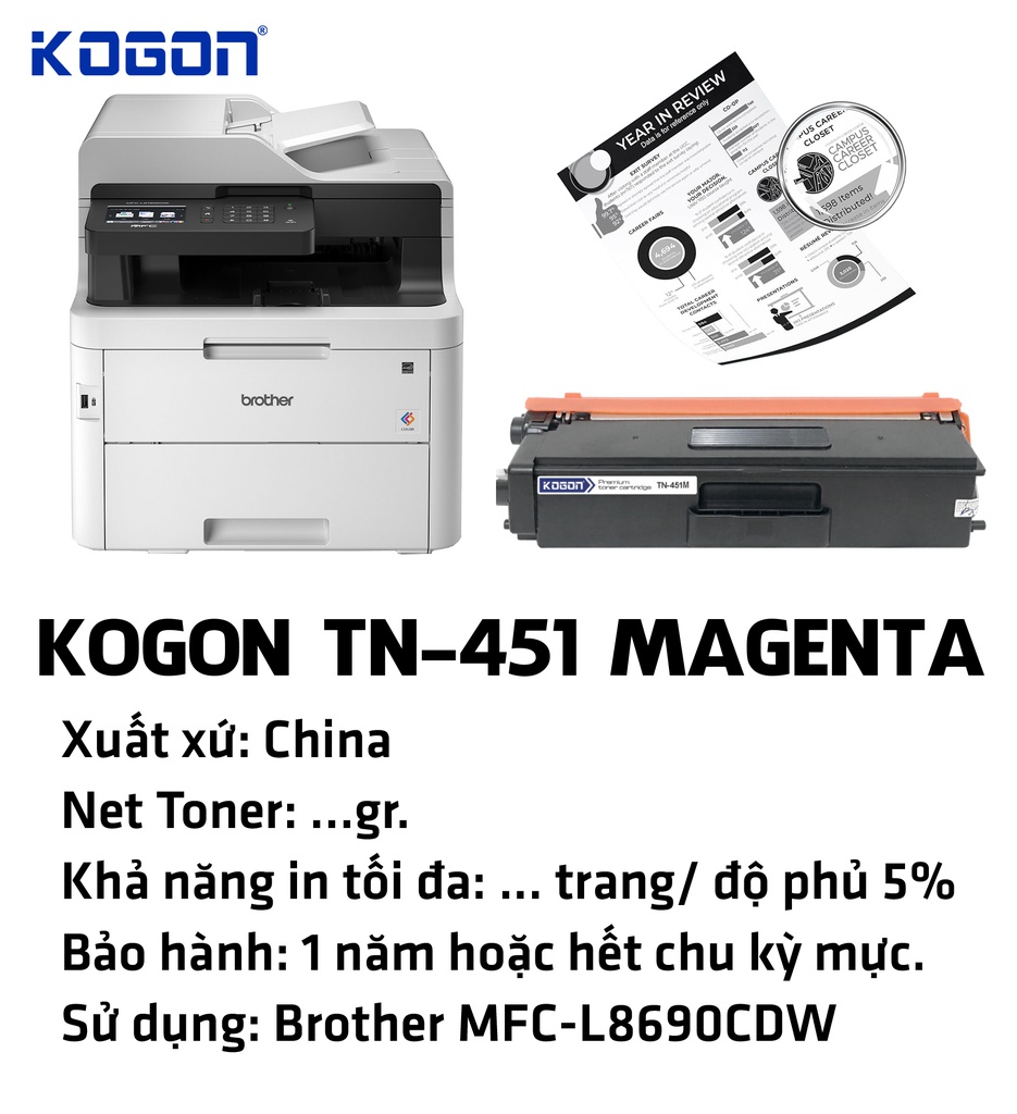HỘP MỰC IN TONER KOGON TN-451 MAGENTA