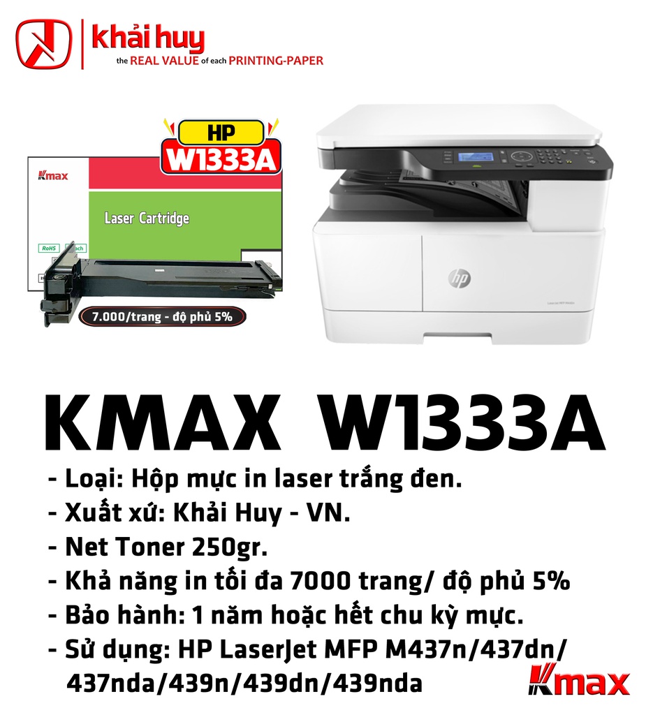 HỘP MỰC IN TONER KMAX W1333A