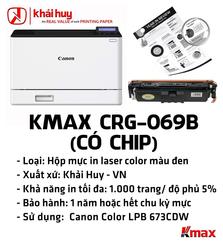 HỘP MỰC IN LASER KMAX CRG-069B (CÓ CHIP)