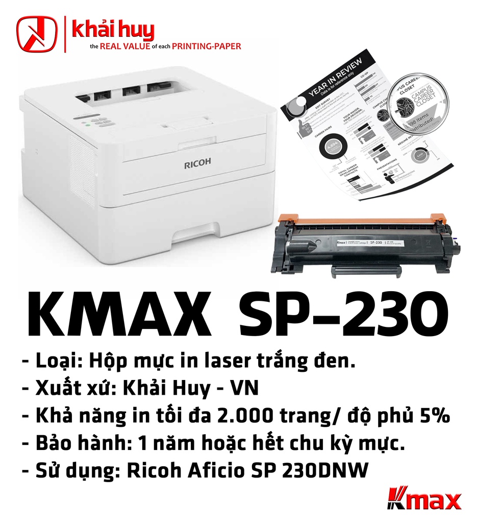 HỘP TRỐNG IN LASER KMAX SP-230