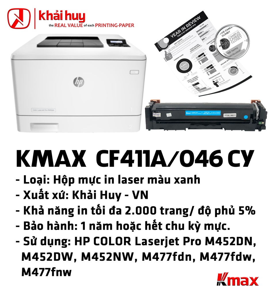 HỘP MỰC IN LASER KMAX CF411A/ 046C